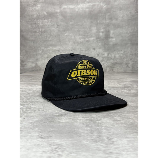 Vintage 80s Gibson Chevrolet Graphic Spellout Logo Snapback Hat OSFA