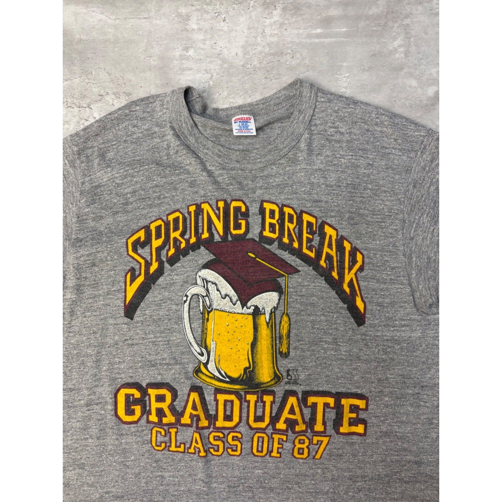 Vintage 1987 Daytona Beach Spring Break Graduate Beer Graphic T-Shirt Size Large