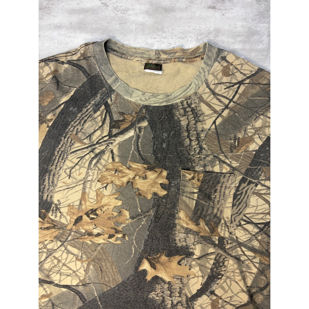 Vintage 90s Realtree Hardwoods Tree Camo Hunting Long Sleeve T-Shirt Size 3XL