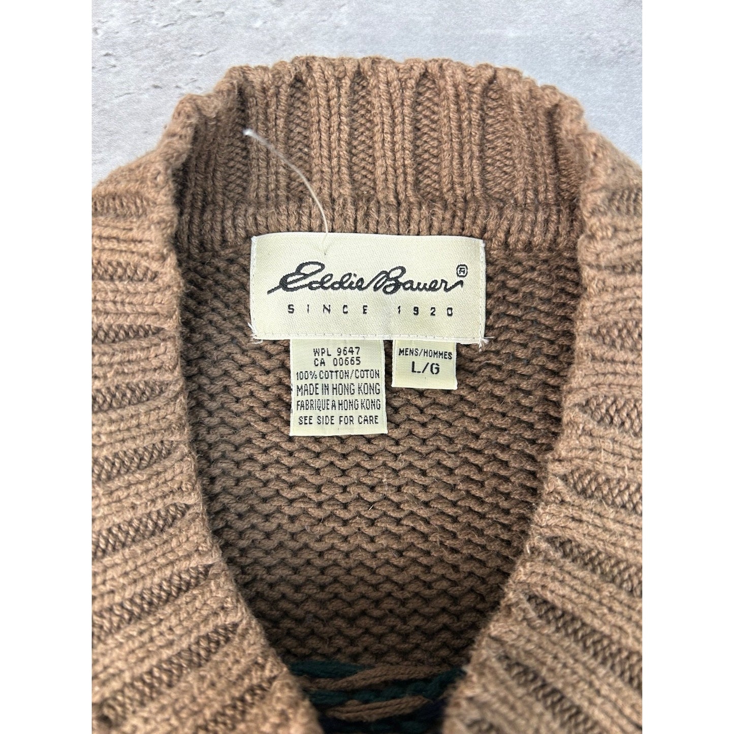 Vintage Eddie Bauer Snowflake Striped Print Pullover Knit Sweater Size Large