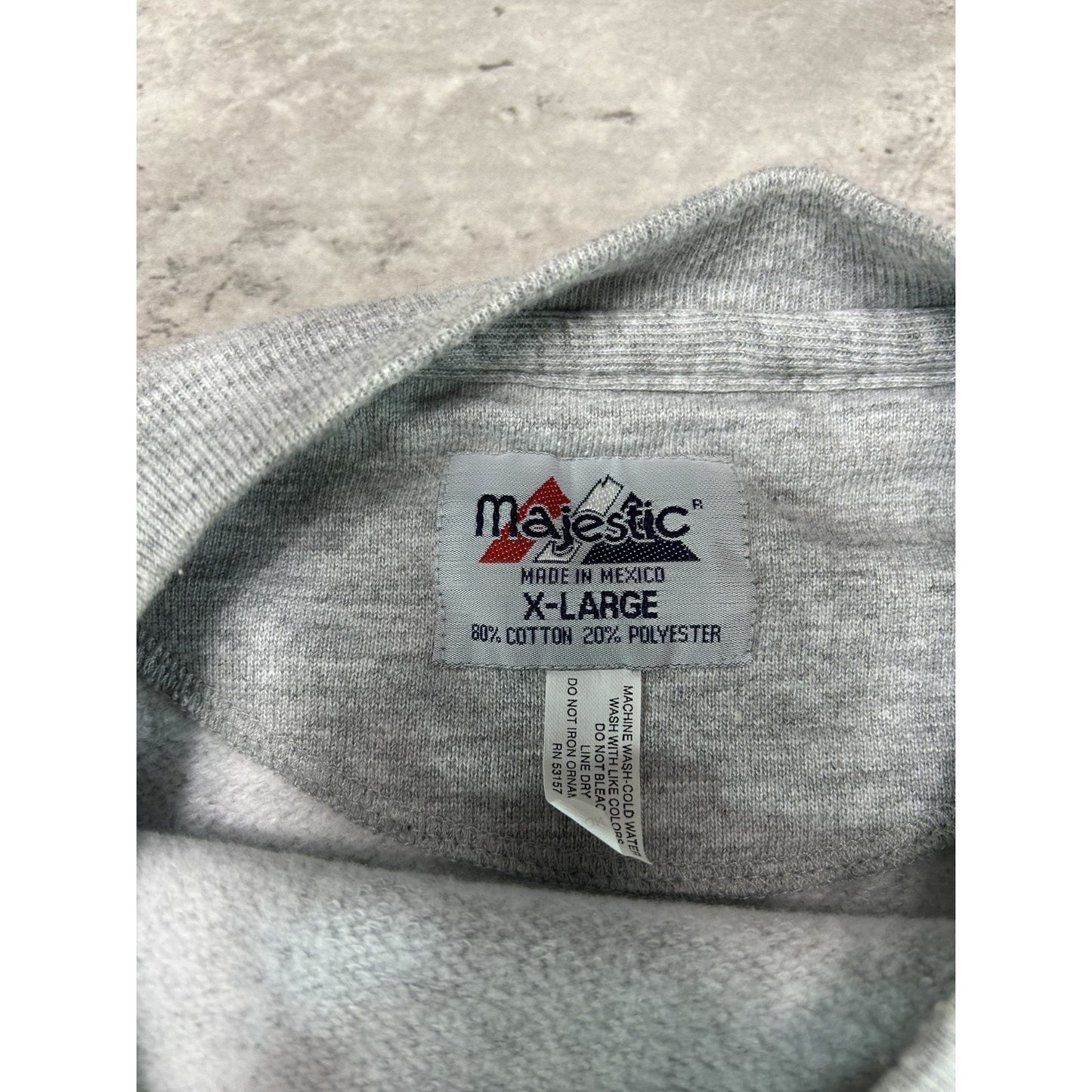 Vintage 90s Edmonton Oilers NHL Embroidered Spellout Sweatshirt Size XL Gray