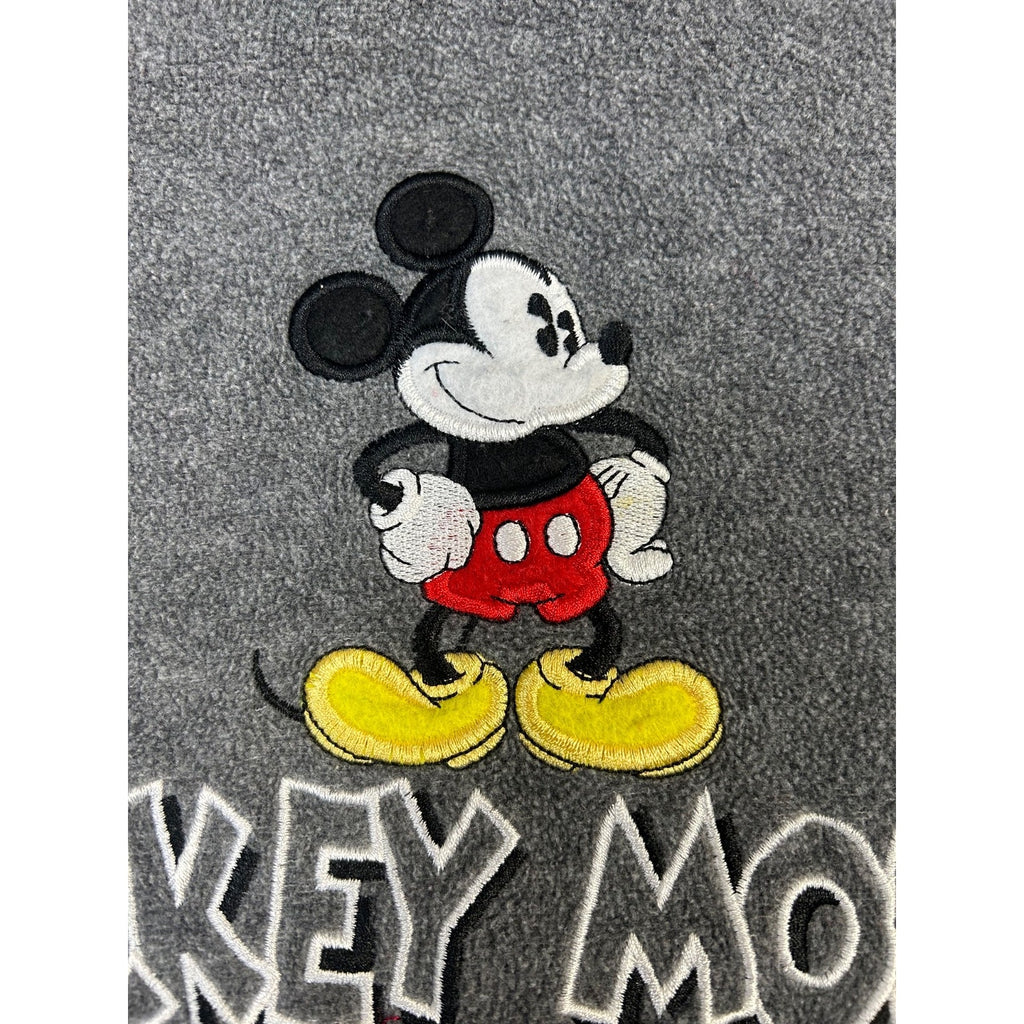 Vintage Disney Mickey Mouse Embroidered Fleece Hooded Sweatshirt Size XL