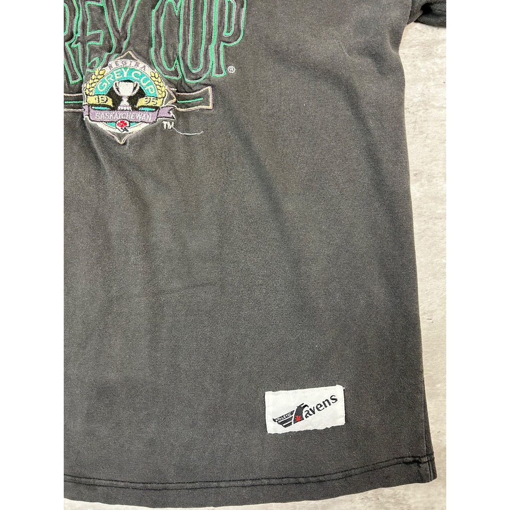 Vintage 1995 CFL Grey Cup Stallions Vs Stampeders Football T-Shirt Size Large