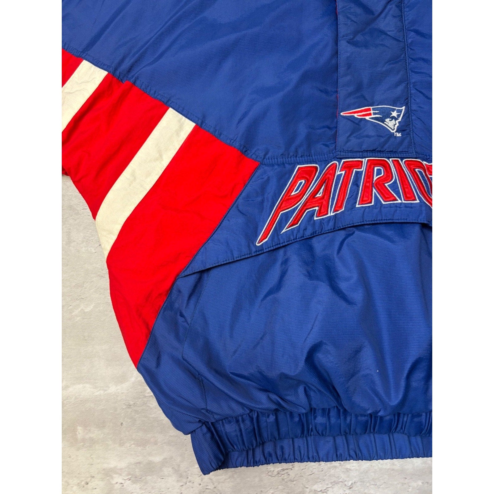 Vintage 90s New England Patriots NFL Starter 1/2 Zip Pullover Jacket Size XL