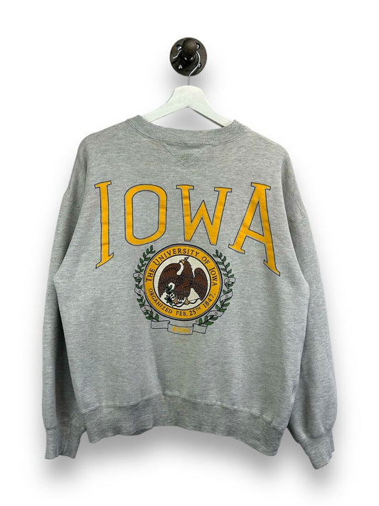 Vintage 90s University Of Iowa NCAA Collegiate Crest Sweatshirt Size Medium
