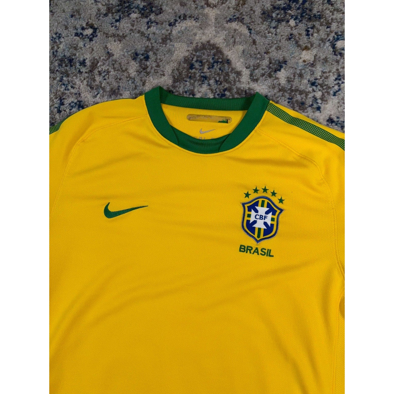 Nike Brazil National Team Embroidered Soccer Jersey Size Large