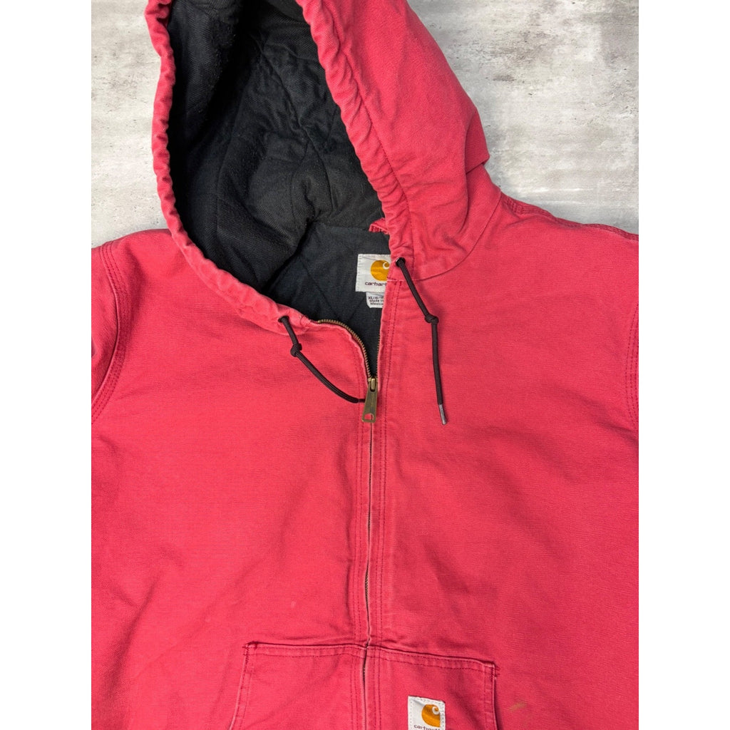 Vintage Womens Carhartt Canvas Insulated Hooded Active Jacket Size XL