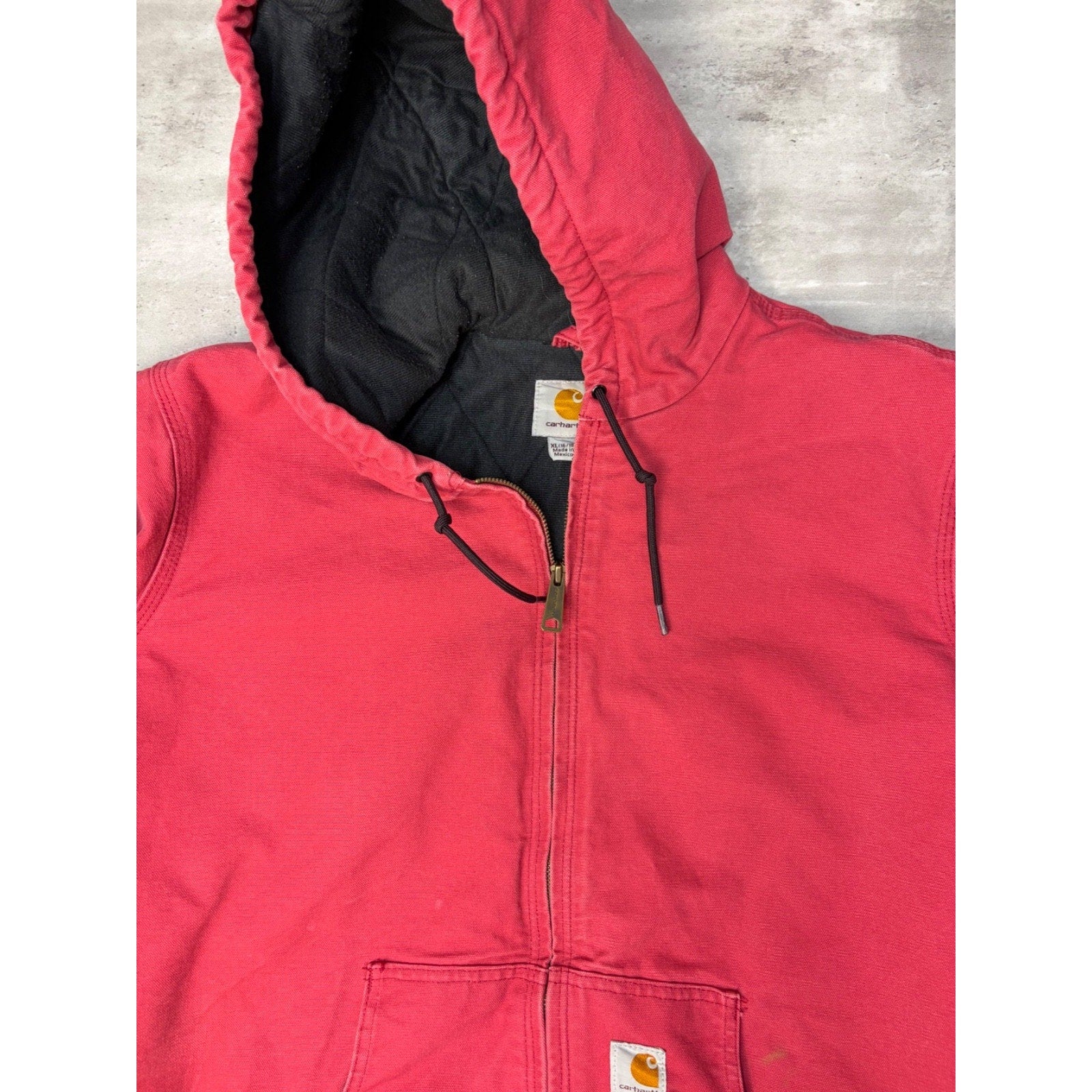 Vintage Womens Carhartt Canvas Insulated Hooded Active Jacket Size XL