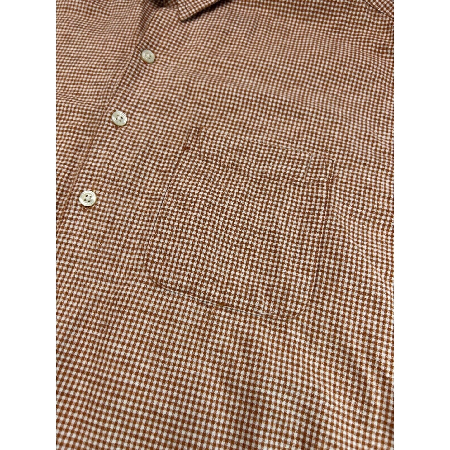 Vintage Van Heusen Plaid Short Sleeve Cropped Button Up Shirt Size Large