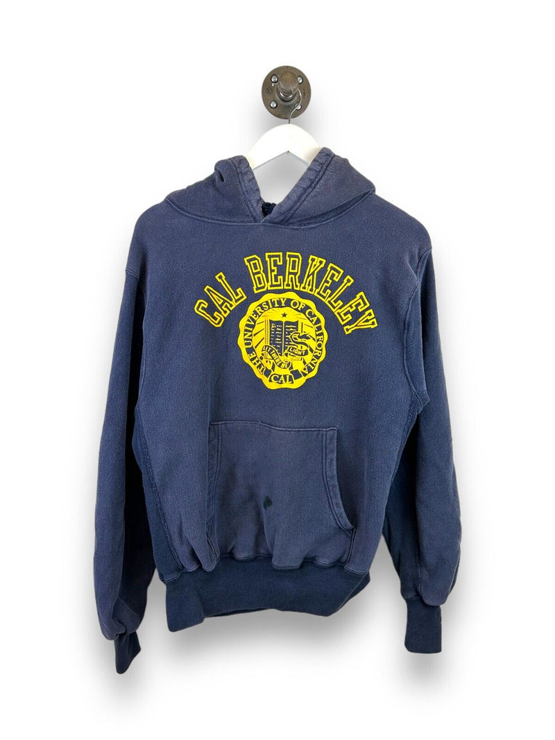 Vintage 90s Cal Berkeley Collegiate Crest Heavyweight Hooded Sweatshirt Sz Large