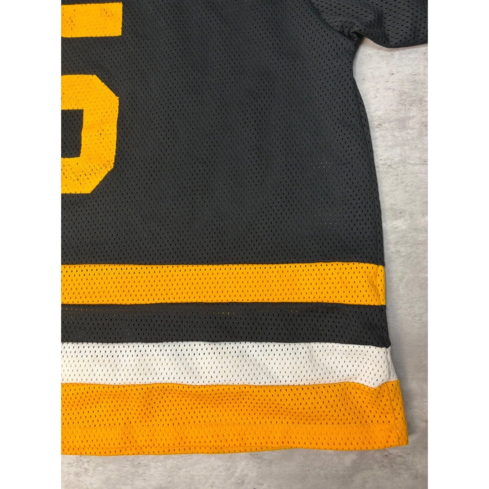Vintage 90s Boston Bruins #5 NHL Graphic Logo Hockey Jersey Size XL