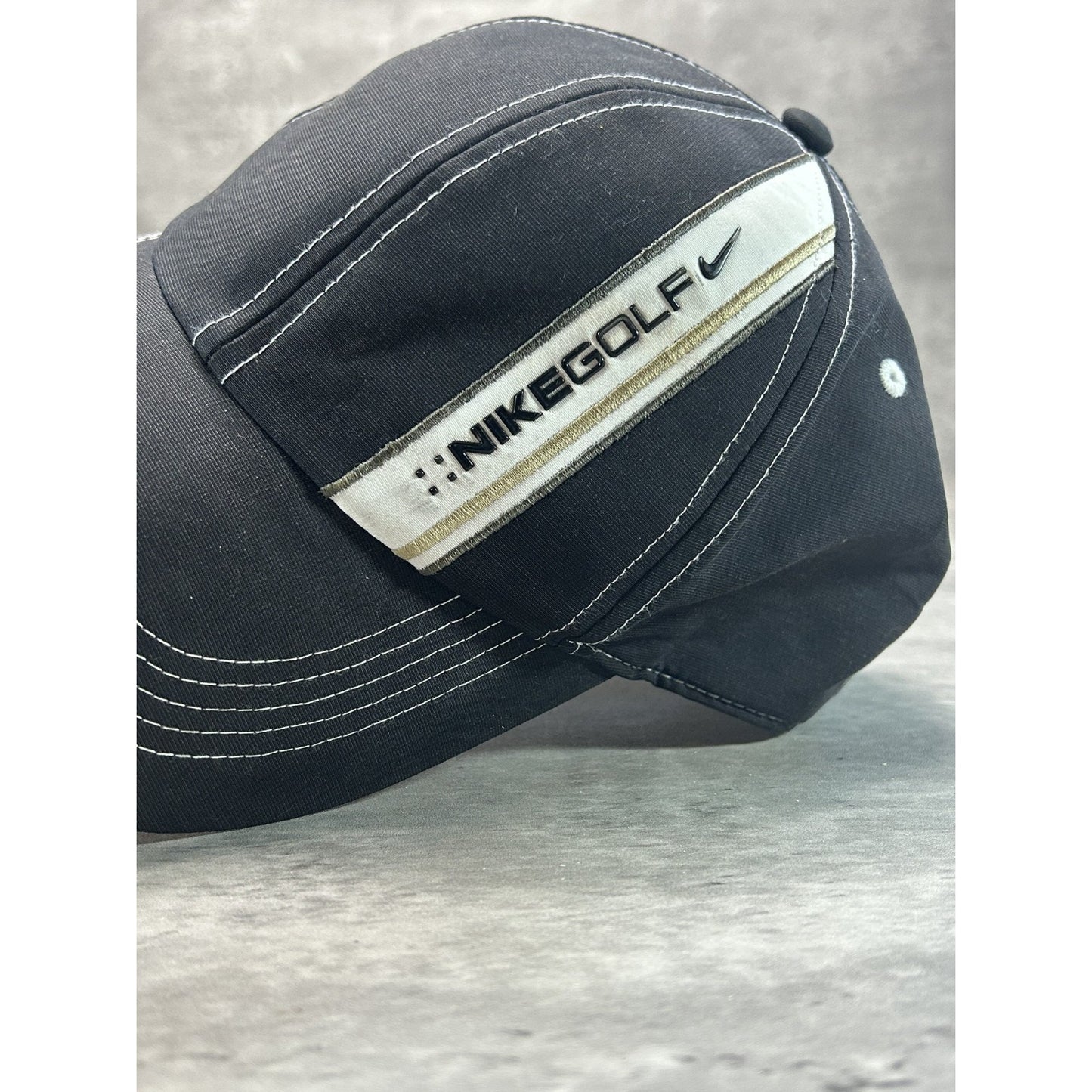 Vintage 2000s Nike Golf Spellout Strapback Hat OSFA Black