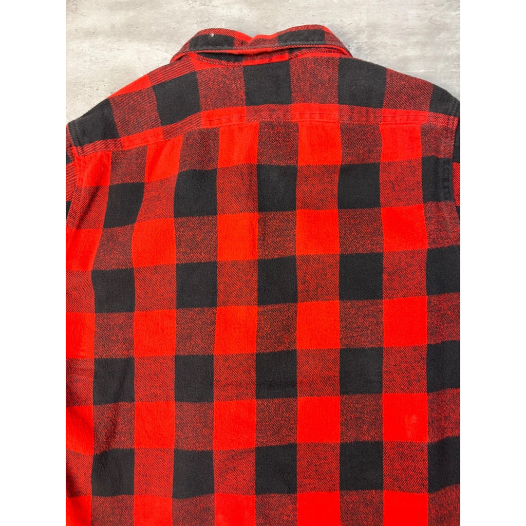 VTG 90s Private Property Plaid Long Sleeve Flannel Button Up Shirt Size Large