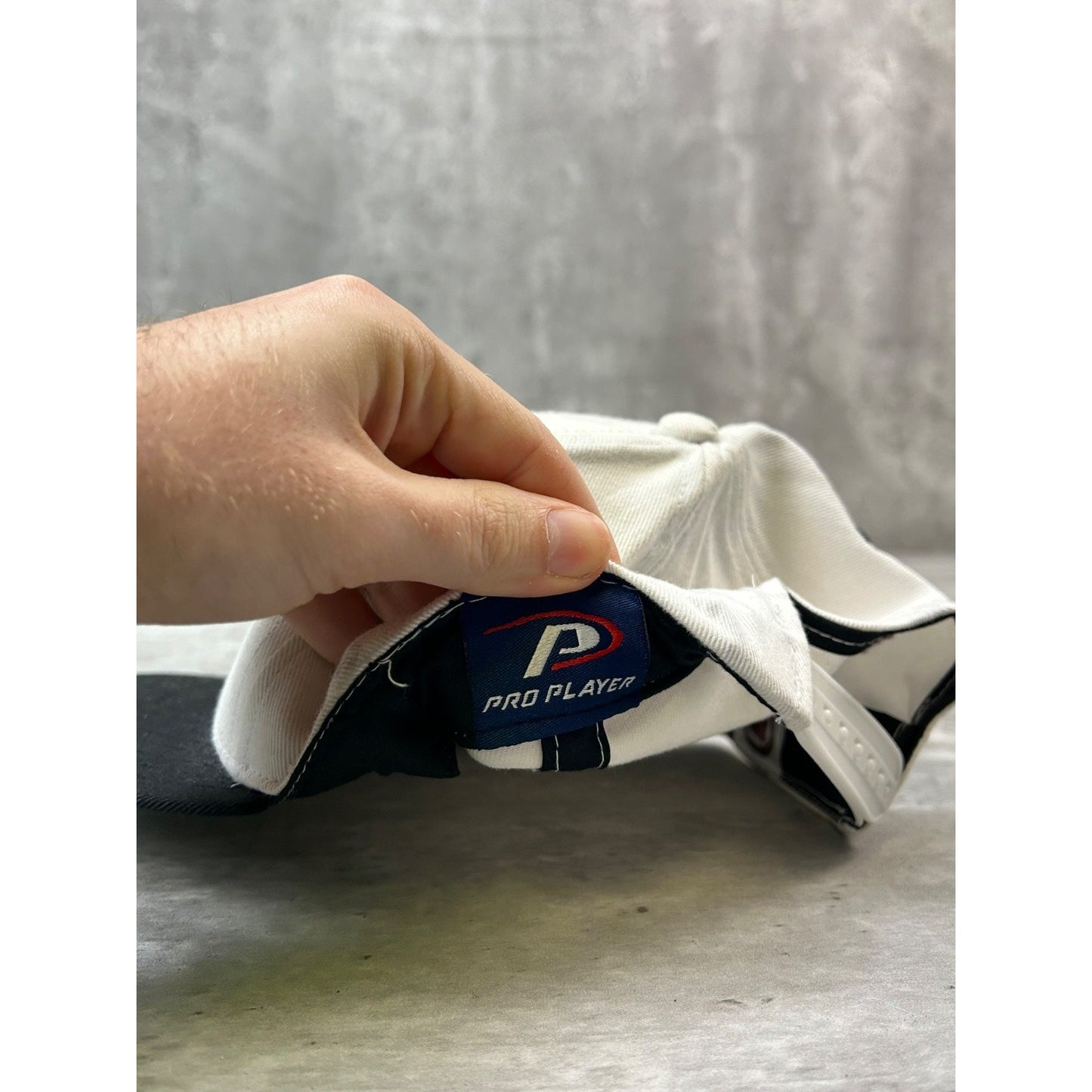 Vintage 90s Buffalo Sabres NHL Embroidered Goat Head Spellout Snapback Hat OSFA