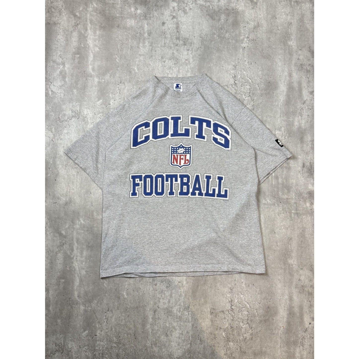 Vintage 90s Indianapolis Colts NFL Starter Spellout Football T-Shirt Size Large
