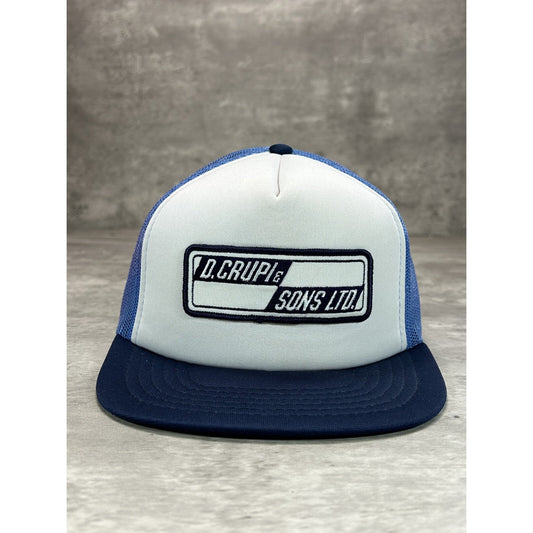 Vintage 1980s D.Crupi & Sons LTD Embroidered Patch Trucker Snapback Hat OSFA