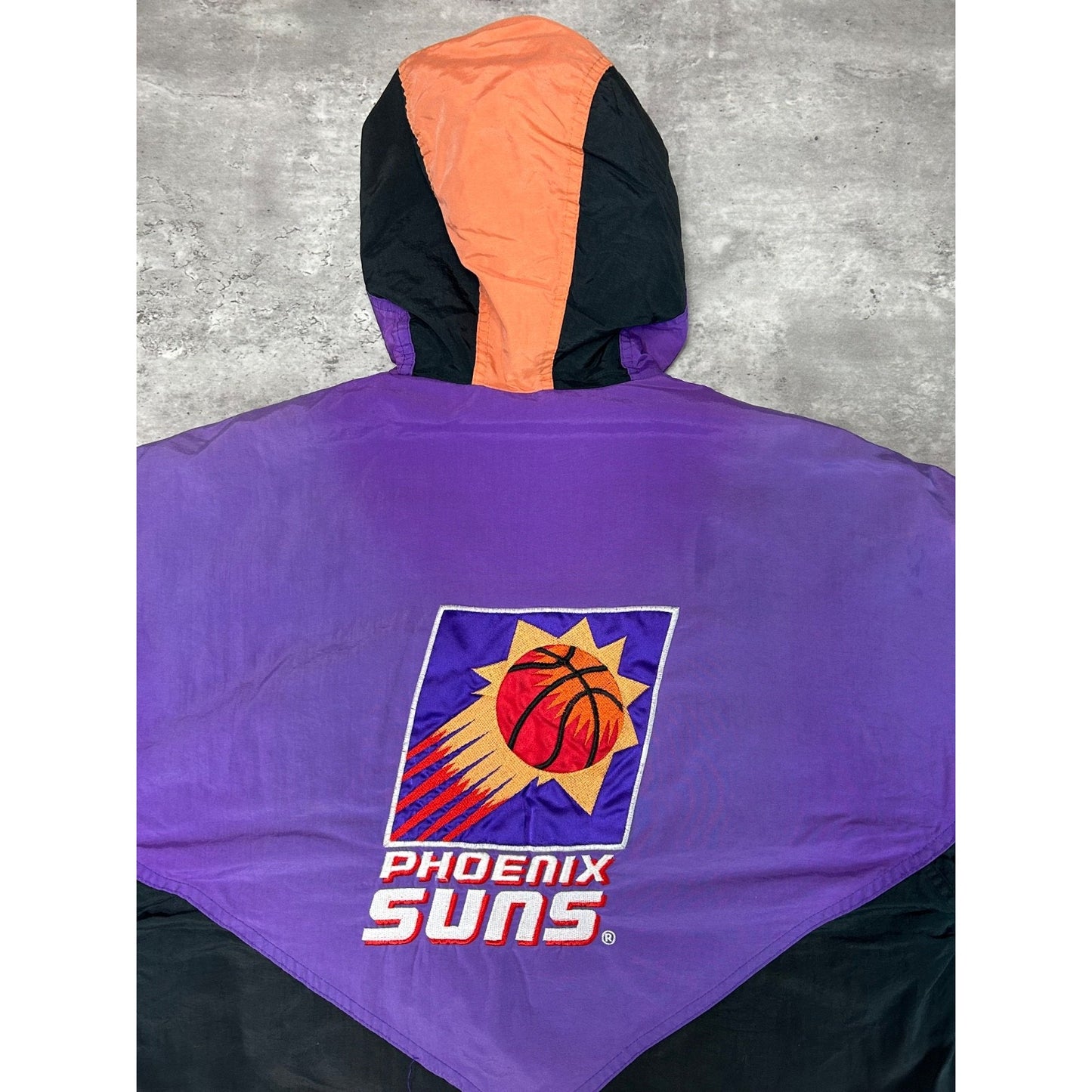 Vintage 90s Pheonix Suns NBA Embroidered Full Zip Hooded Jacket Size XL YOUTH