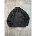 Vintage 2000 Nascar Embroidered Logo Leather Bomber Jacket Size XL