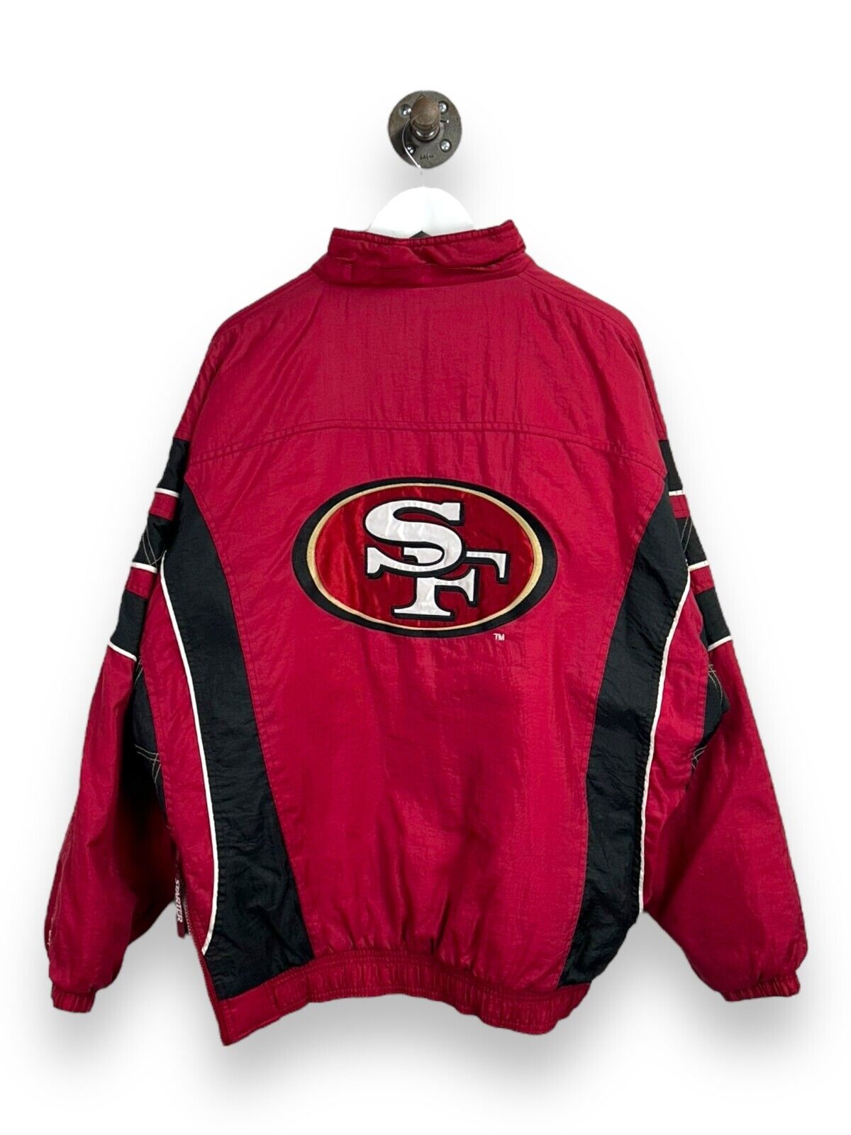 Vintage 90s San Fransisco 49ers NFL Insulated Starter 1/2 Zip Jacket Size XL Red