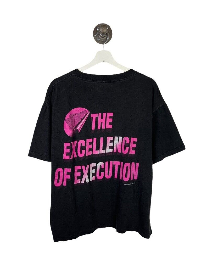 Vintage 1995 WWF Brett Hit Man Hart The Excellence Of Execution T-Shirt Size XL