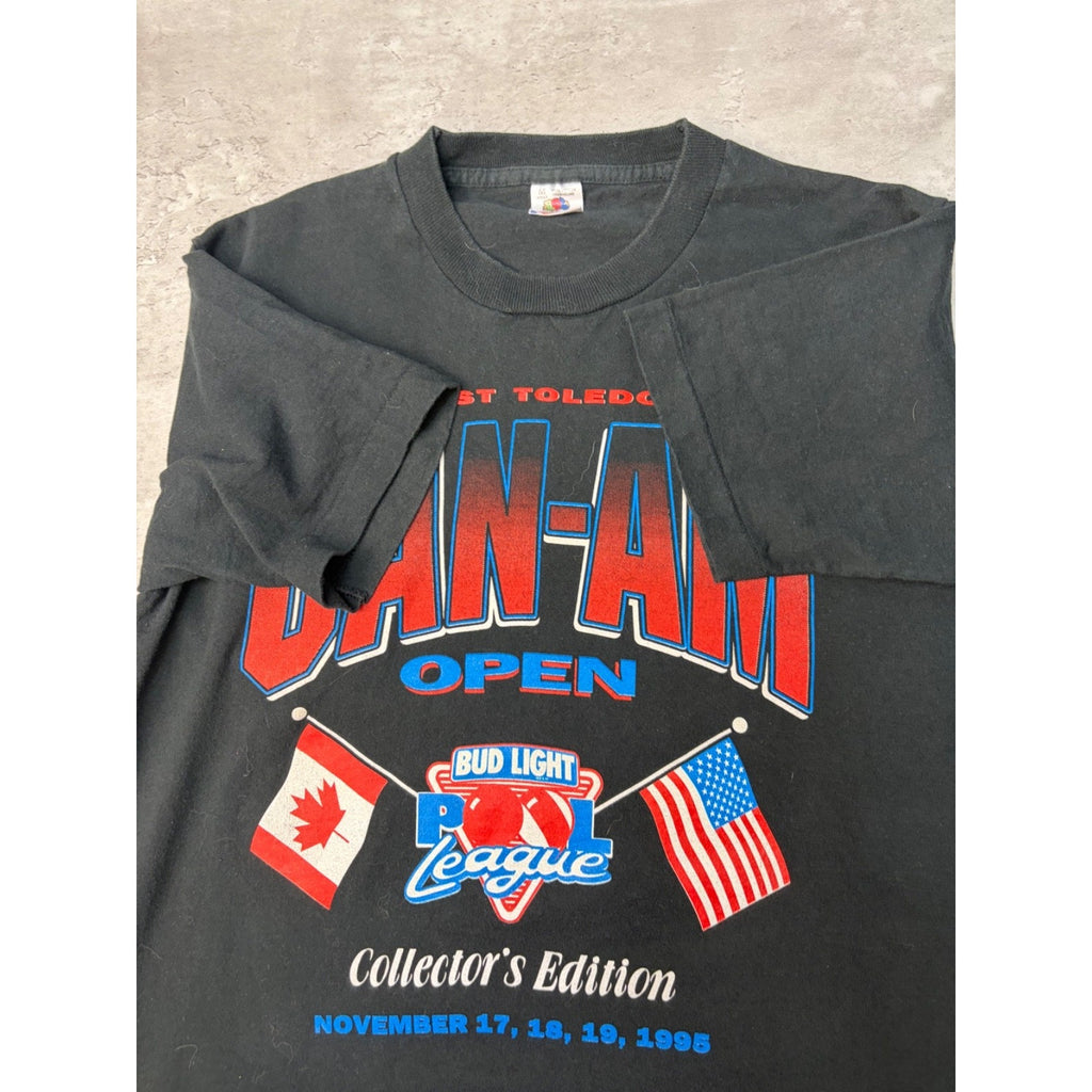 Vintage 1995 Can-Am Open Bud Light Pool League Graphic T-Shirt Size Medium