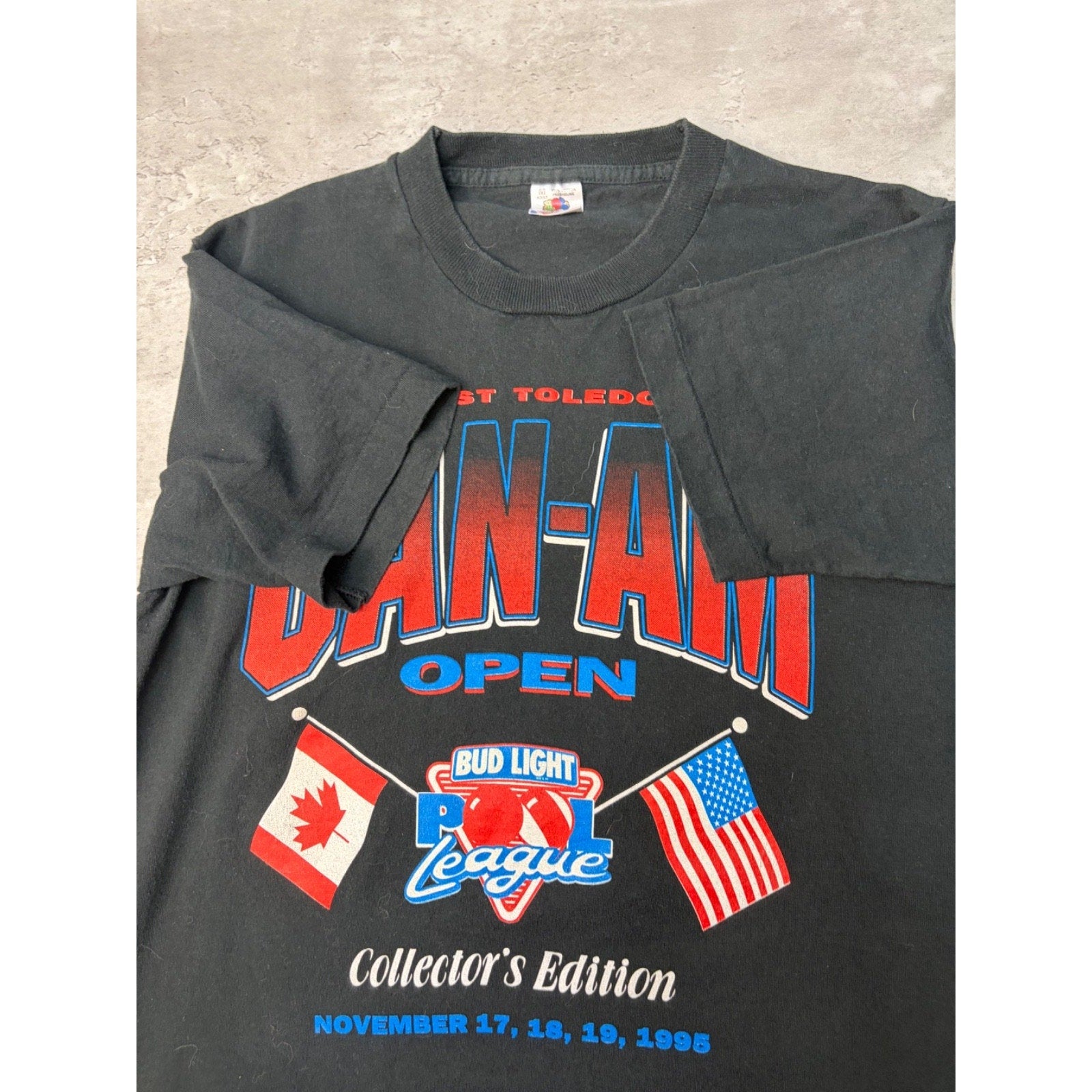 Vintage 1995 Can-Am Open Bud Light Pool League Graphic T-Shirt Size Medium