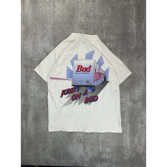 Vintage 1995 Budweiser Jump On A Bud Beer Promo Graphic T-Shirt Size XL