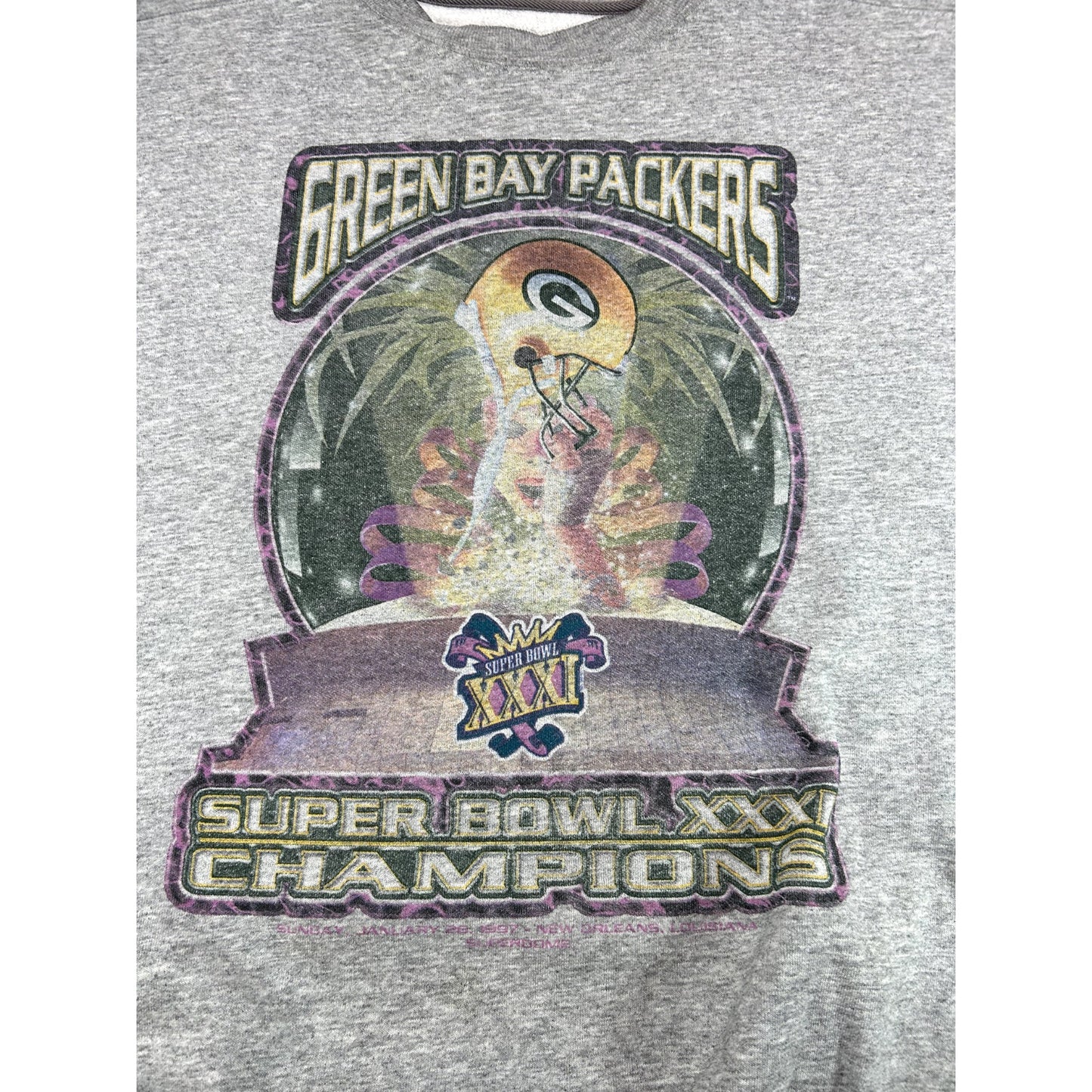 Vintage 1997 Green Bay Packers NFL Superbowl XXXI Champs Sweatshirt Size XL