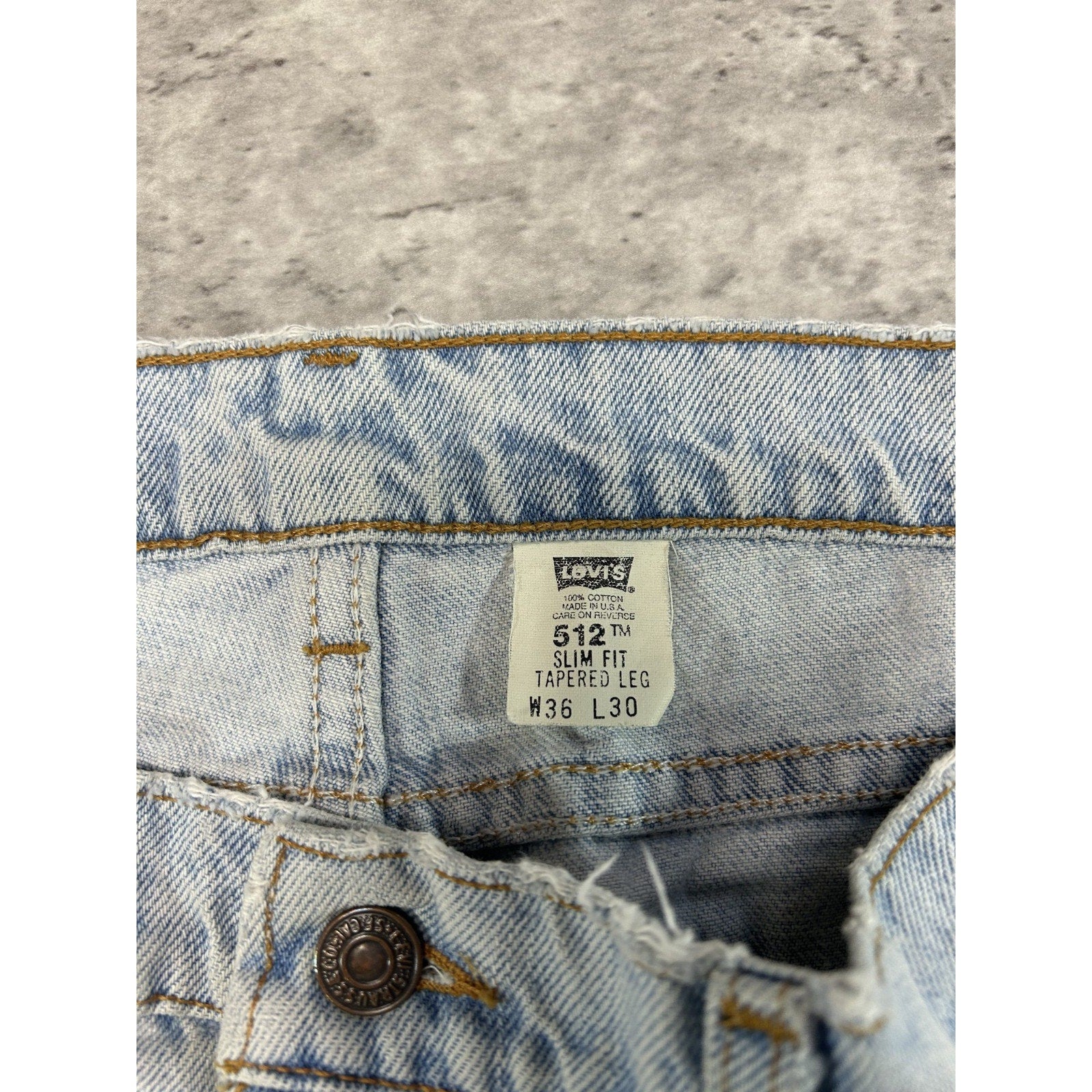 Vintage 90s Levis 512 Red Tab Light Wash Denim Pants Size 34 Blue