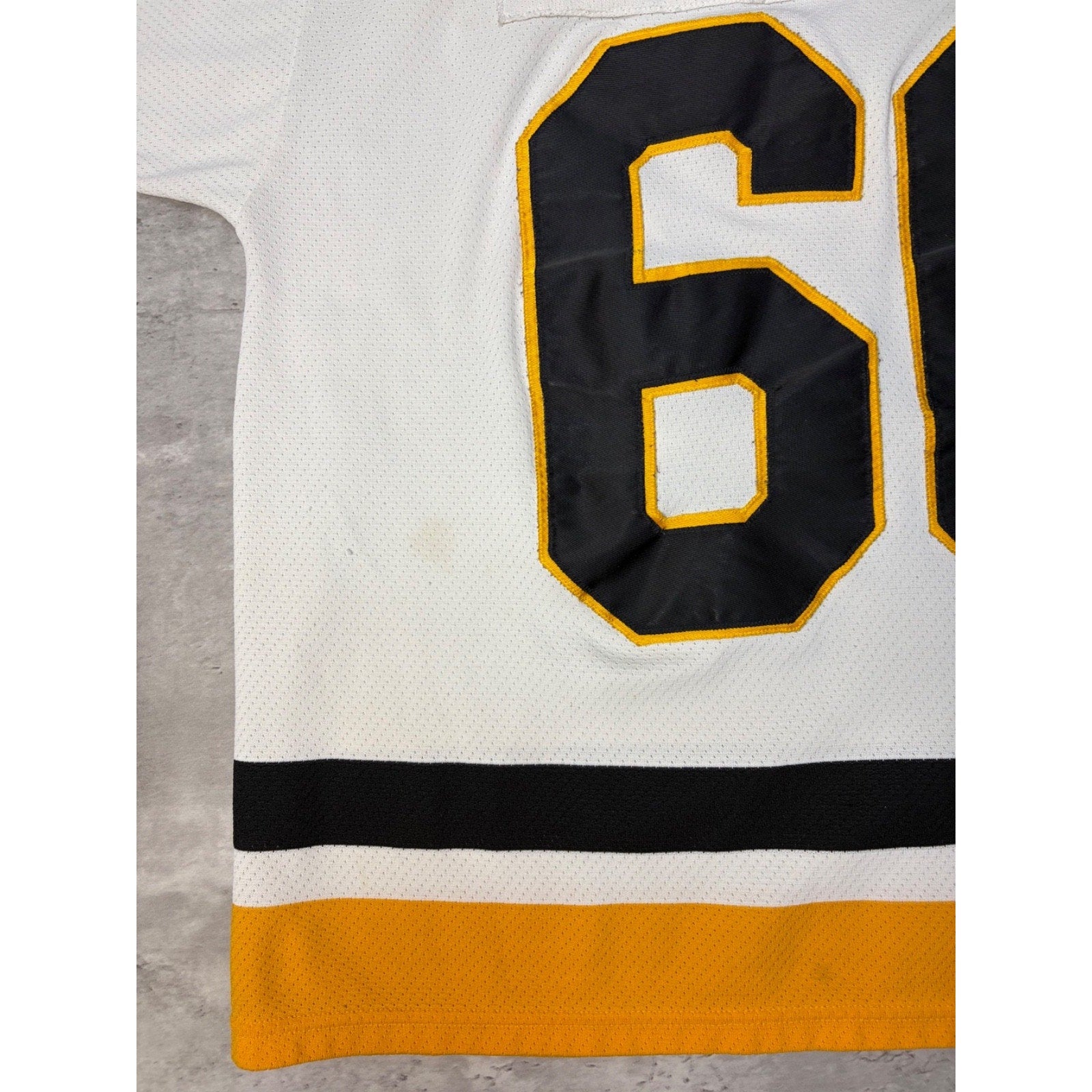 Vintage 90s Mario Lemieux #66 Pittsburgh Penguins NHL CCM Maska Jersey Size 2XL