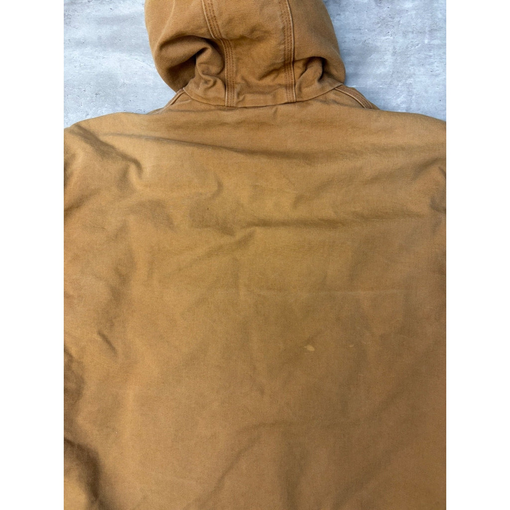 Vintage Carhartt Canvas Workwear Insulated Hooded Active Jacket Sz XL UJ140 BRN