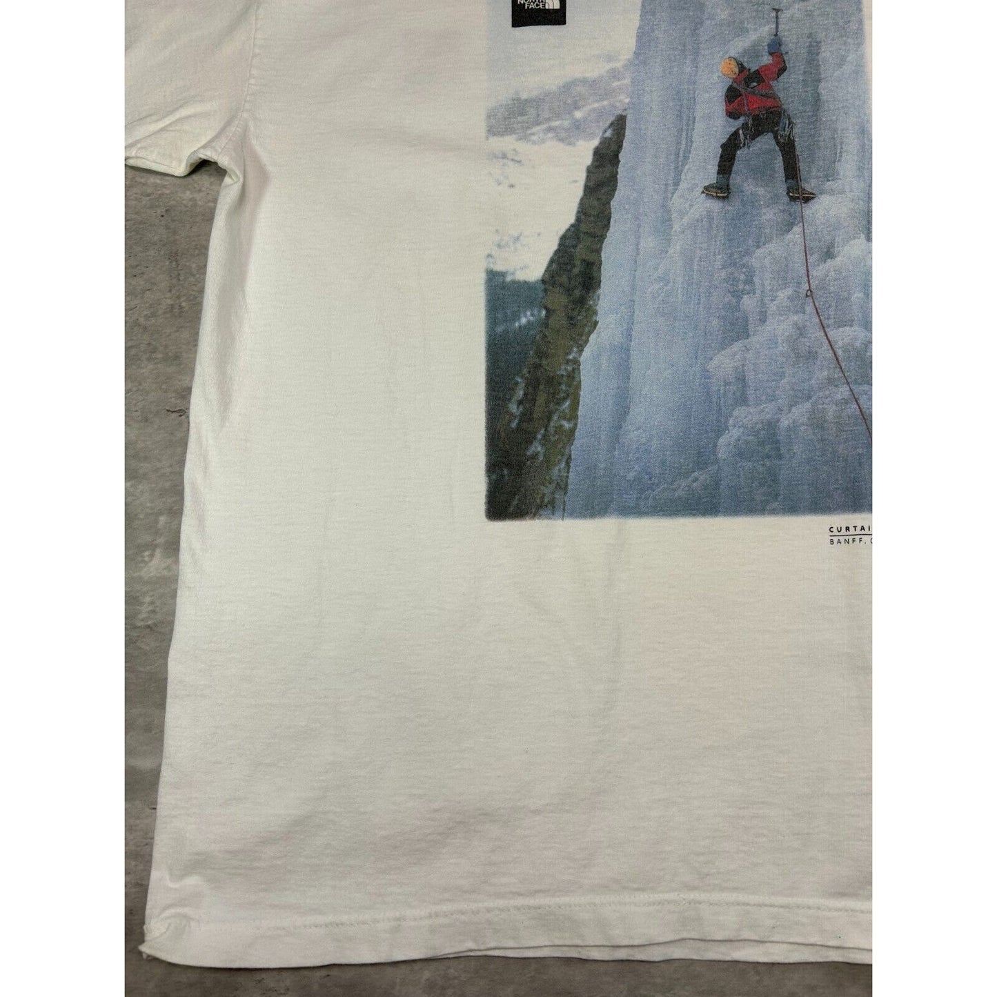 Vintage The North Face TNF Ice Climbing Graphic T-Shirt Size XL White