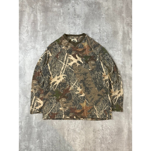 Vintage Old Mill Tree Camo Pocket Long Sleeve Hunting T-Shirt Size XL