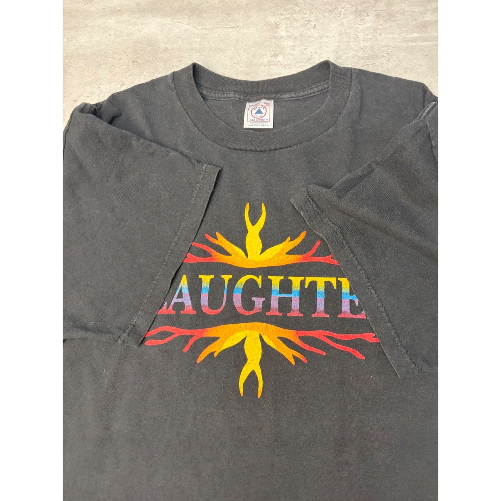 2000 Slaughter Stay Up All F**king Night Glam Metal Graphic T-Shirt Size XL