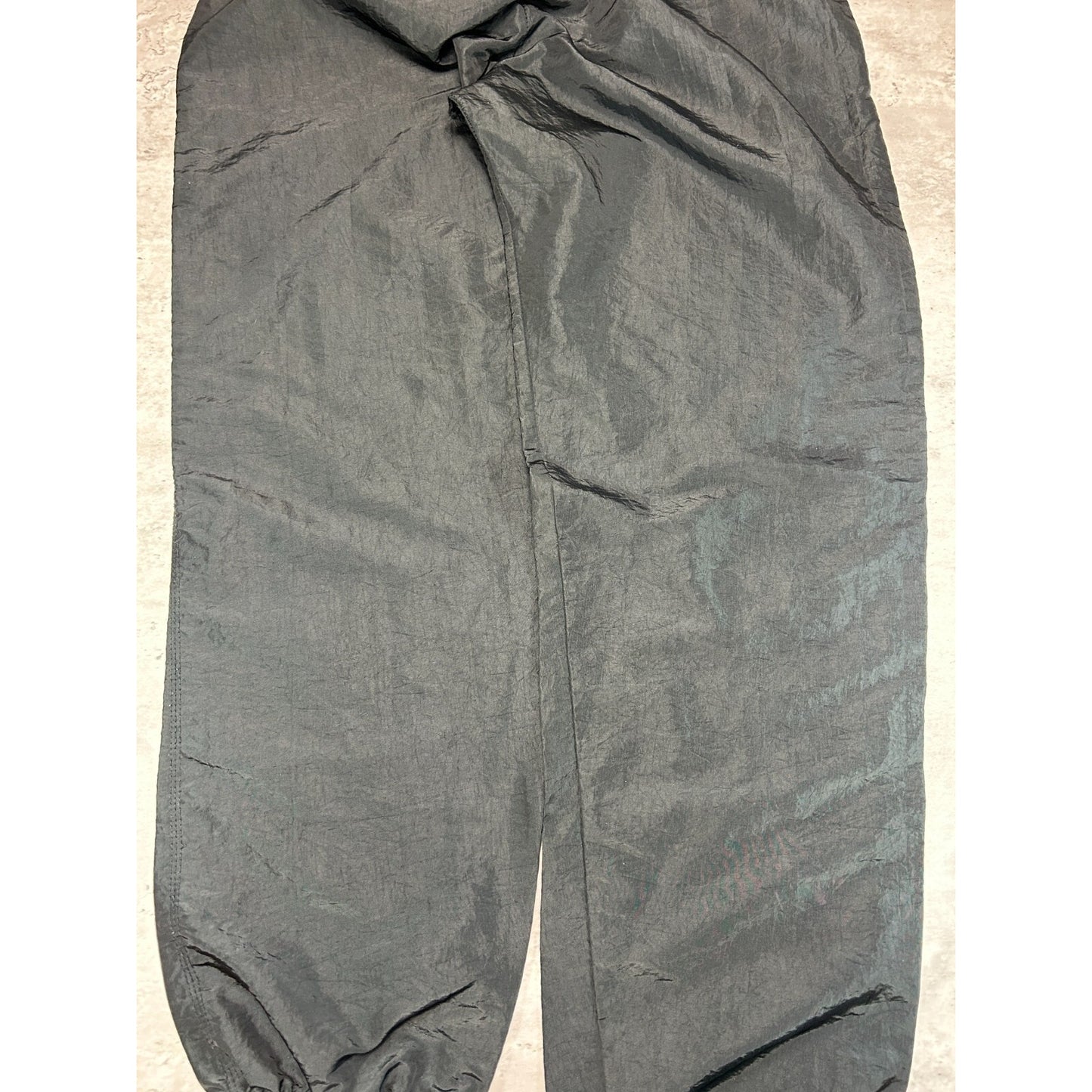 Vintage 90s Surf Style Embroidered Patch Nylon Track Pants Size XL Black