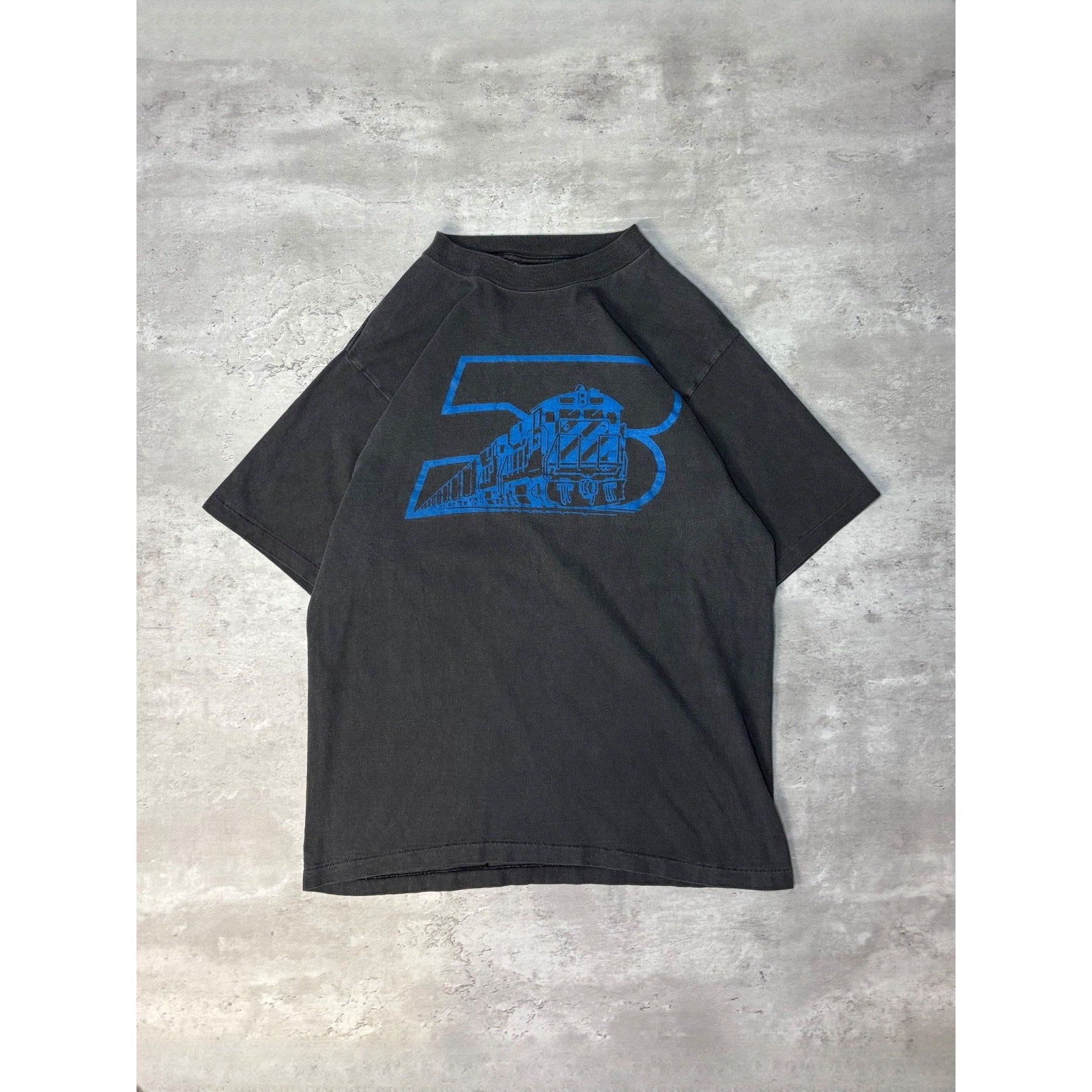 Vintage 90s Train Graphic T-Shirt Size Large