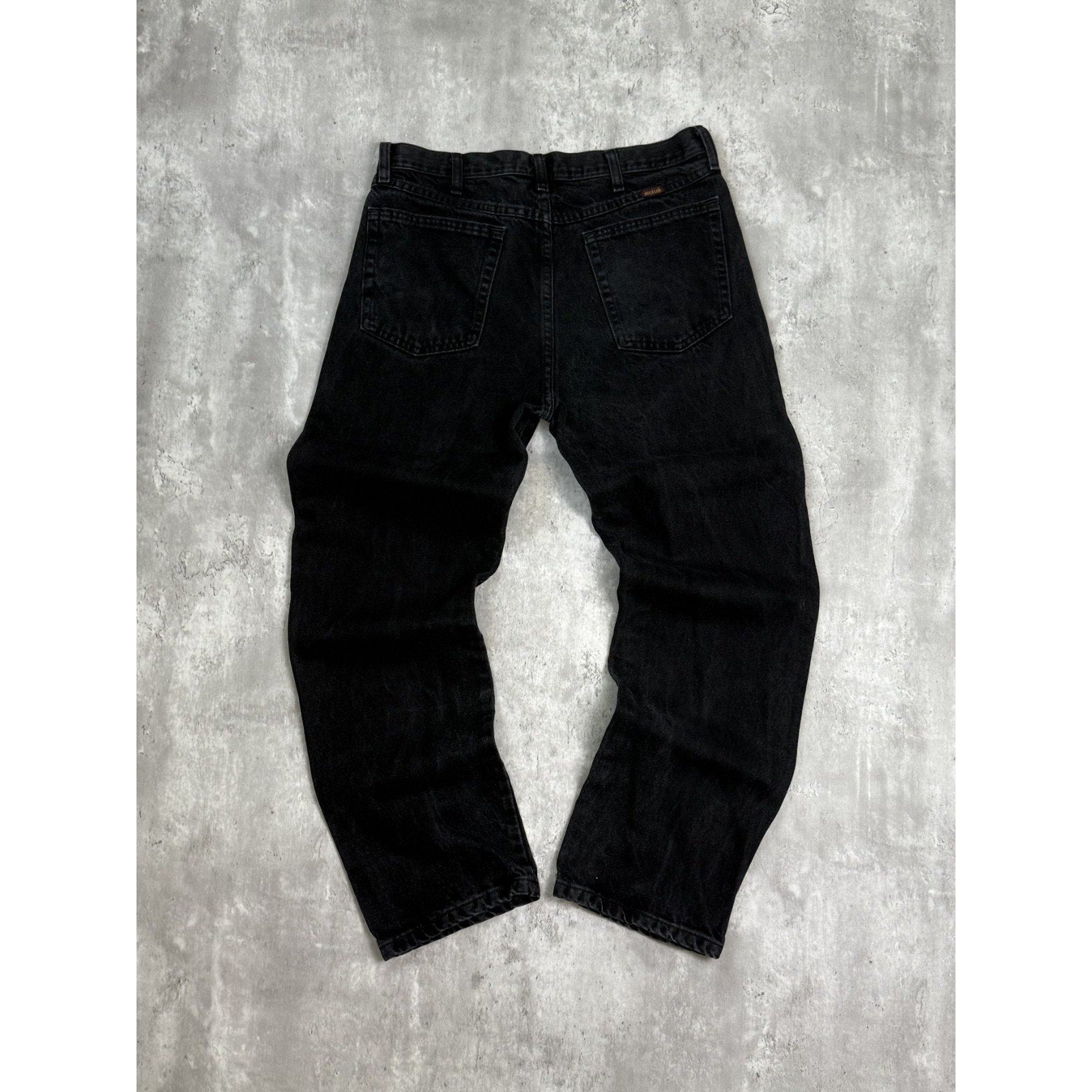 Vintage 90s Rustler Black Denim Straight Leg Pants Size 33