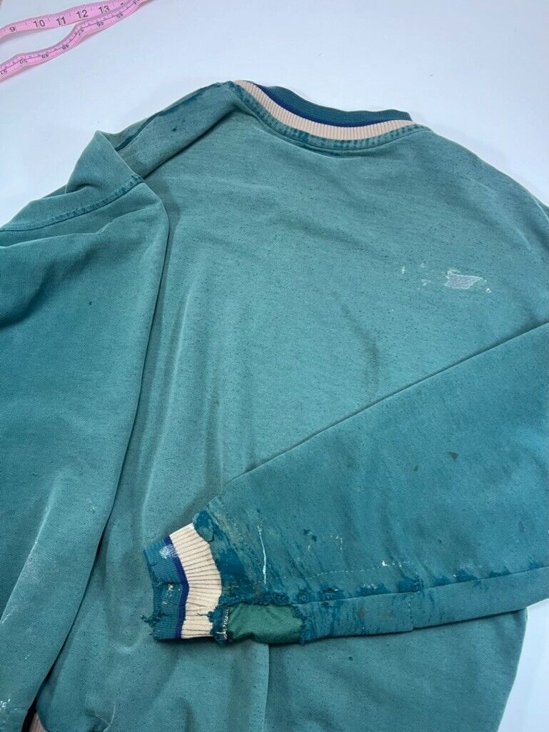 Vintage 90s Nike Swoosh Spell Out Distressed Sweatshirt Size Large Made In USA