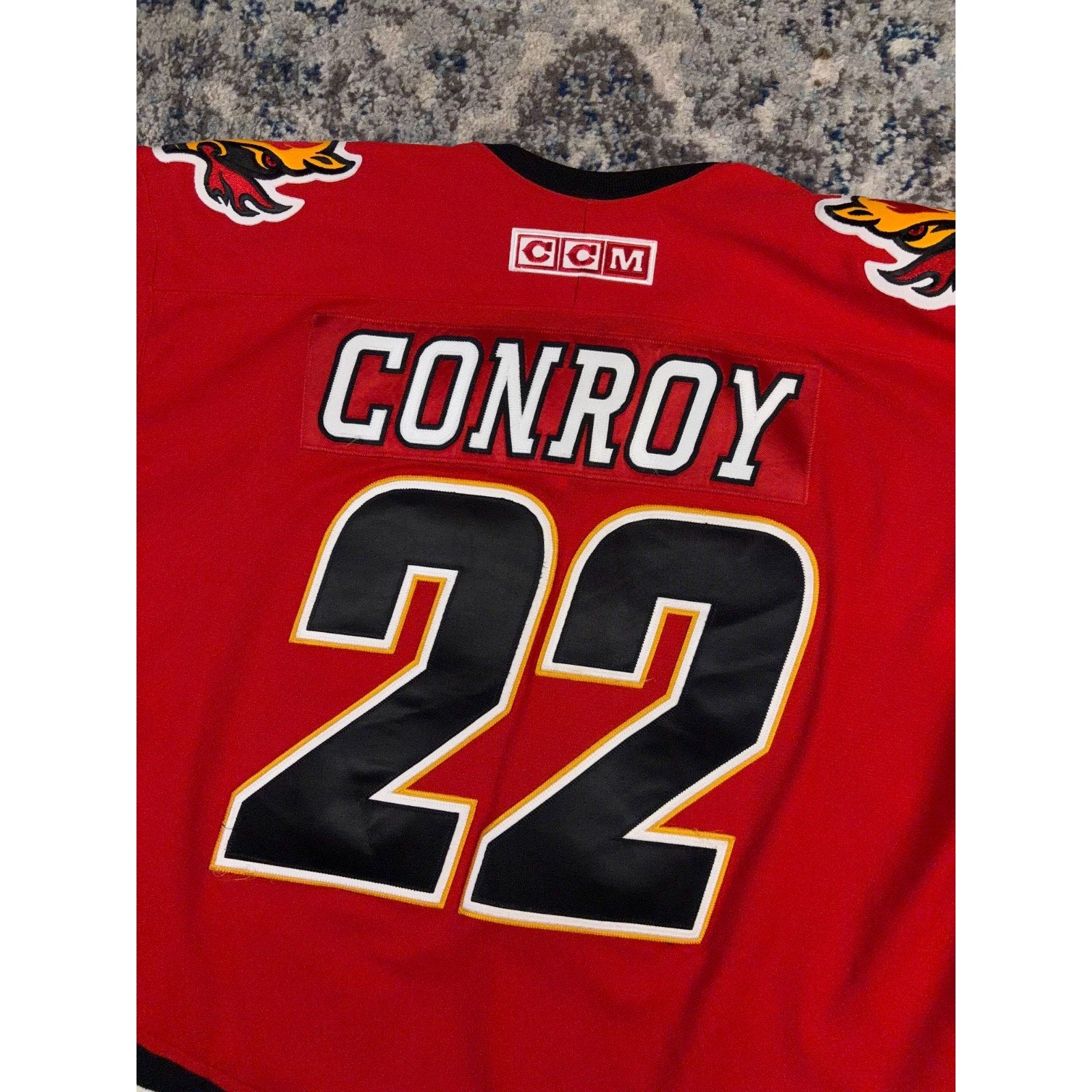 Vintage Craig Conroy #22 Calgary Flames NHL CCM Hockey Jersey Size 2XL