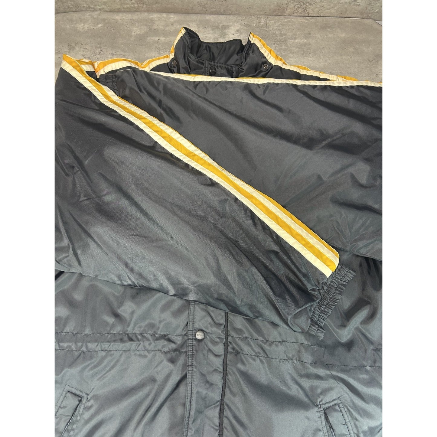 Vintage 90s Adidas Embroidered Logo Insulated Full Zip Long Jacket Size XL