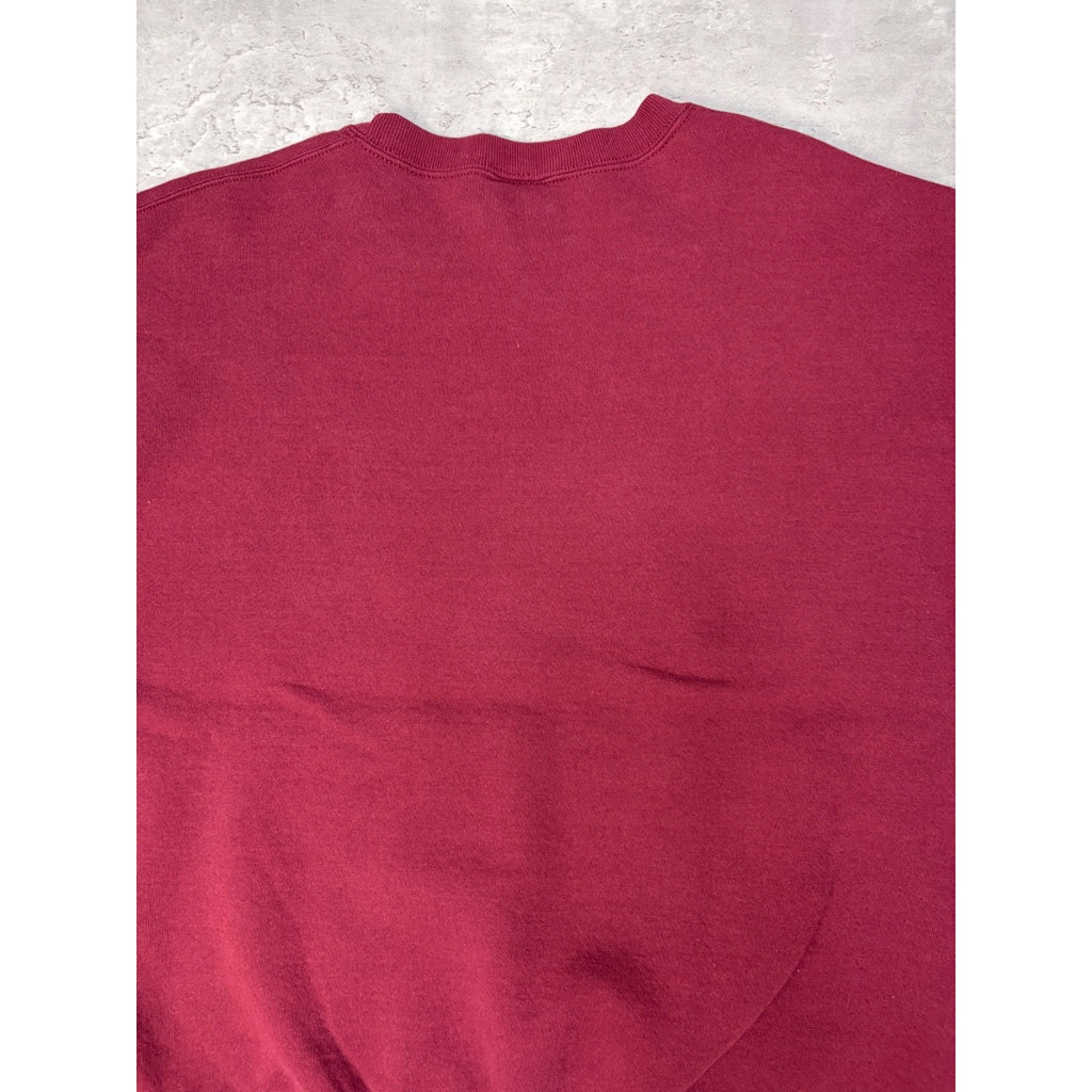 Vintage Russell Athletics Blank Pullover Maroon Crewneck Sweatshirt Size XL