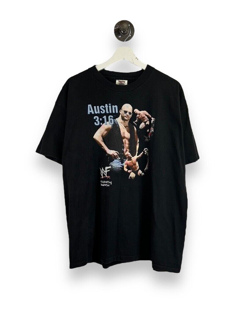 Vintage 1998 WWF Stone Cold Steve Austin Wrestling Graphic T-Shirt Size XL 90s