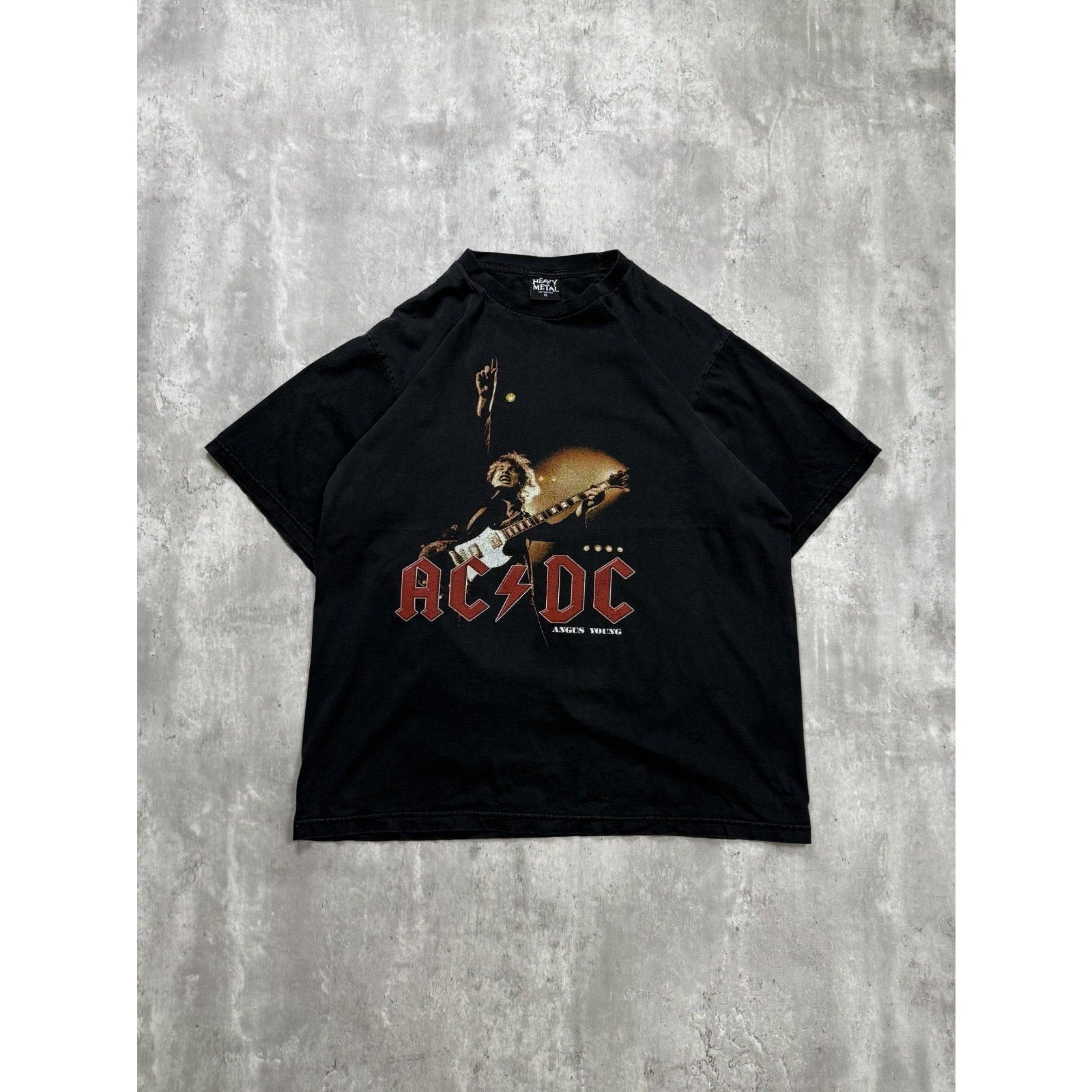 Vintage ACDC Angus Young Rock Music Graphic Band T-Shirt Size XL