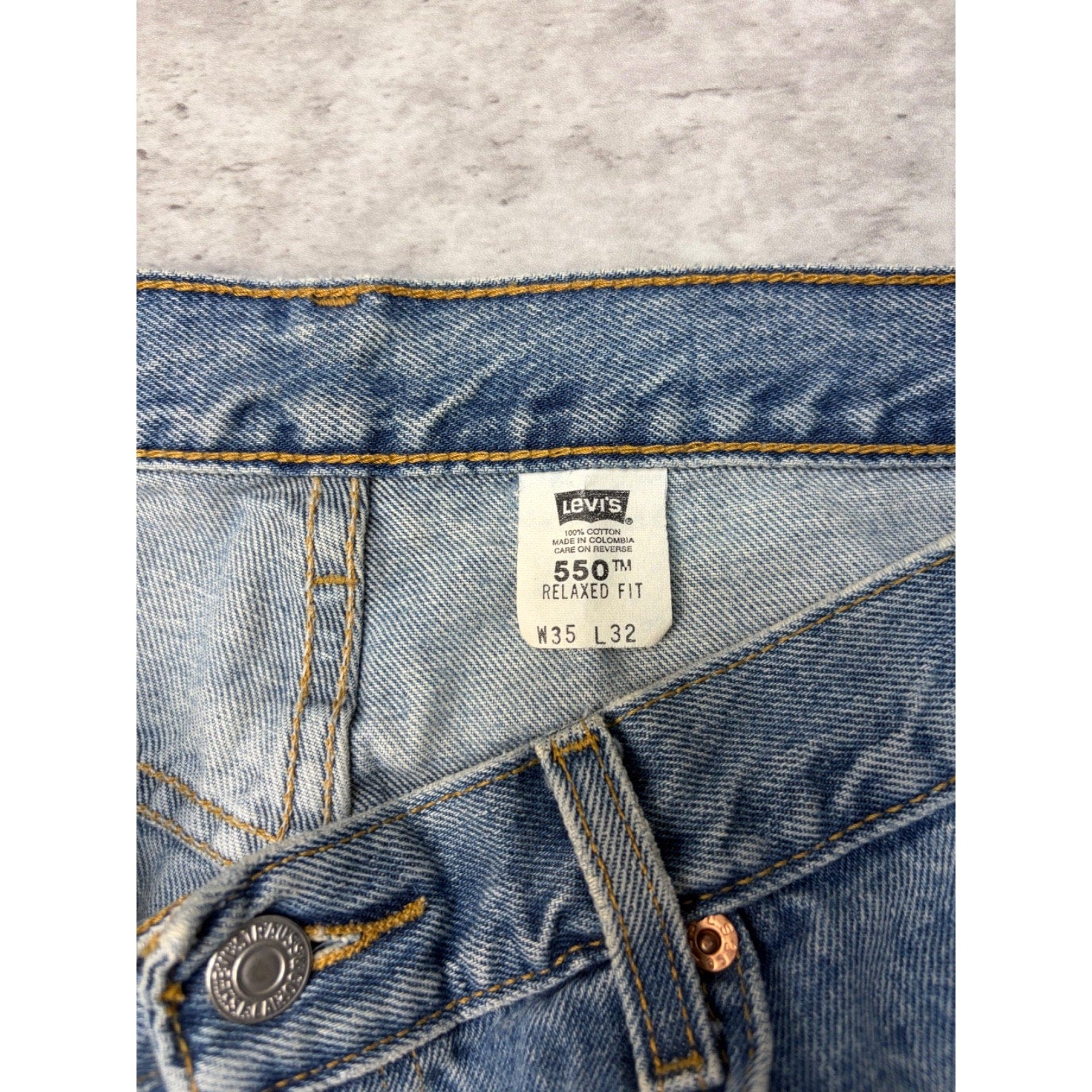 Vintage 90s Levis 550 Red Tab Light Wash Denim Pants Size 34
