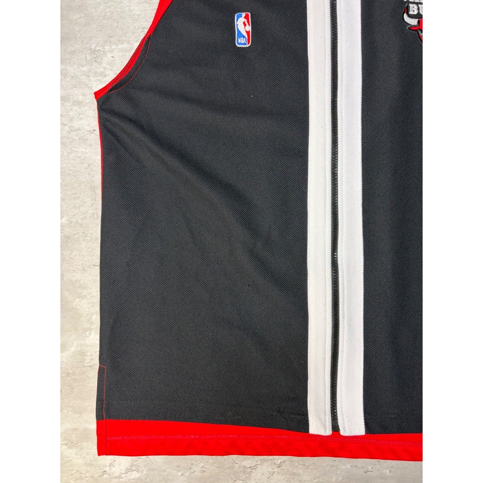 Vintage 90s Chicago Bulls NBA Full Zip Collared Warm Up Jersey Size Large