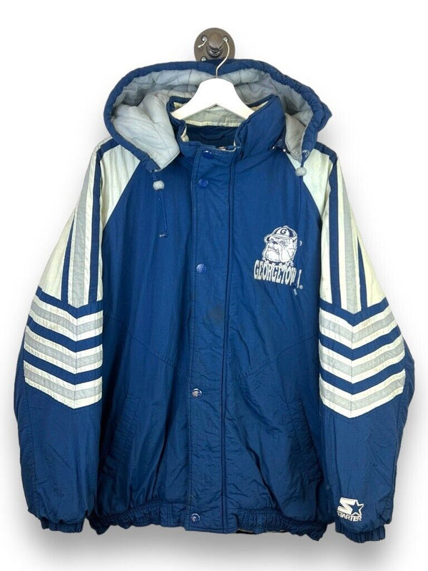 Vintage 90s Georgetown Hoyas NCAA Starter Full Zip Insulated Jacket Size Large