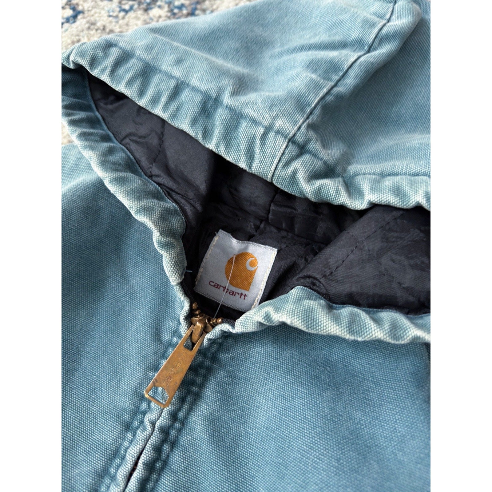 Vintage Womens Carhartt Quilted Lined Canvas Active Jacket Size Small