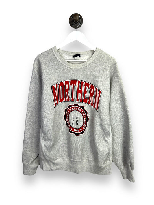 Vintage 90s Northern Illinois University NCAA Crest Graphic Sweatshirt Size XL