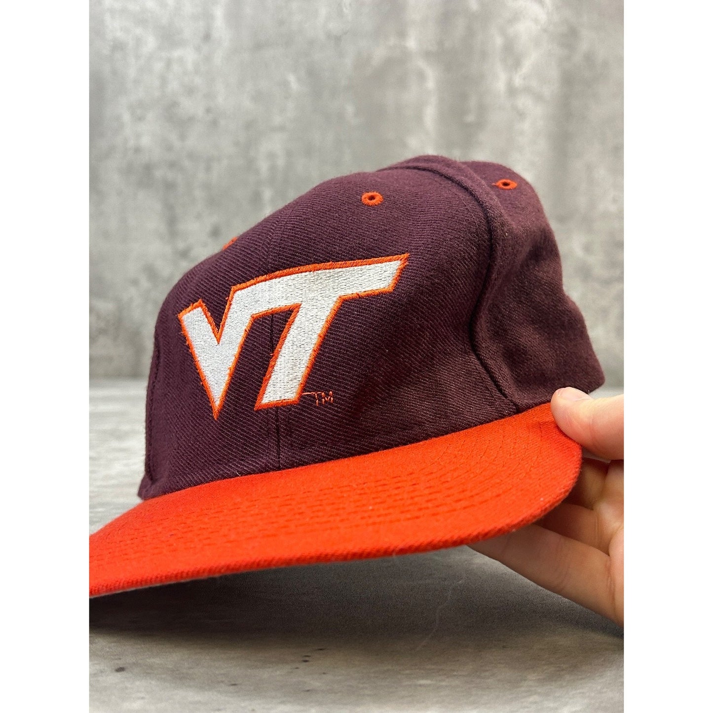 Vintage 90s Virginia Tech Hokies NCAA Embroidered Logo Snapback Hat OSFA