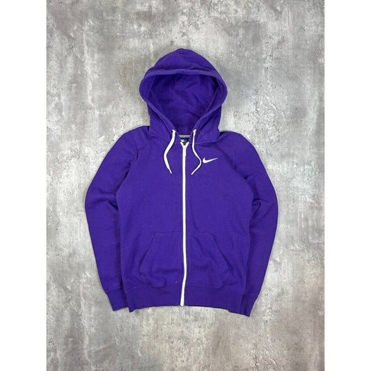 Vintage Womens Nike Embroidered Swoosh Full Zip Hooded Sweatshirt Size Small
